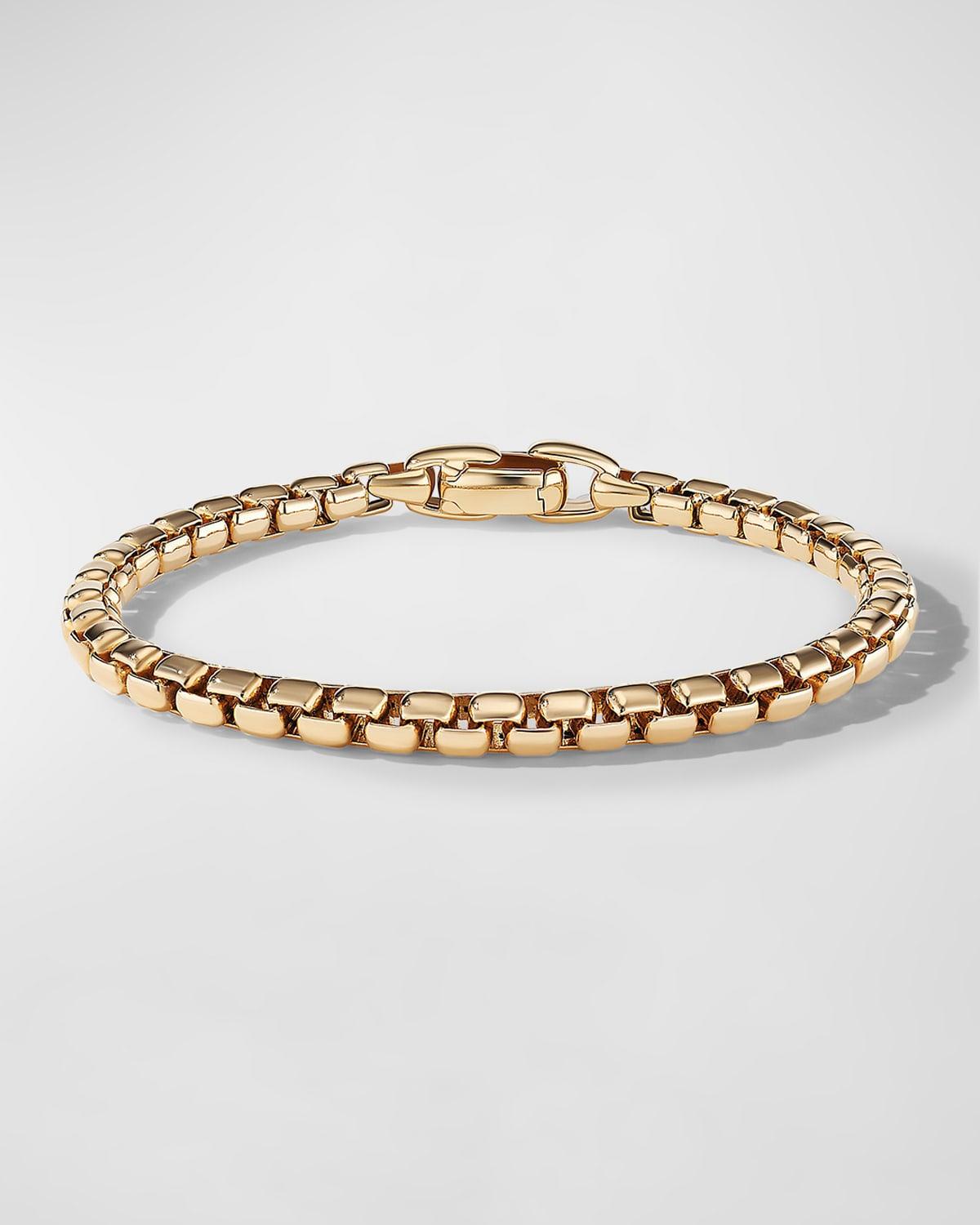 Mens Box Chain Bracelet in 18K Yellow Gold, 5mm Product Image