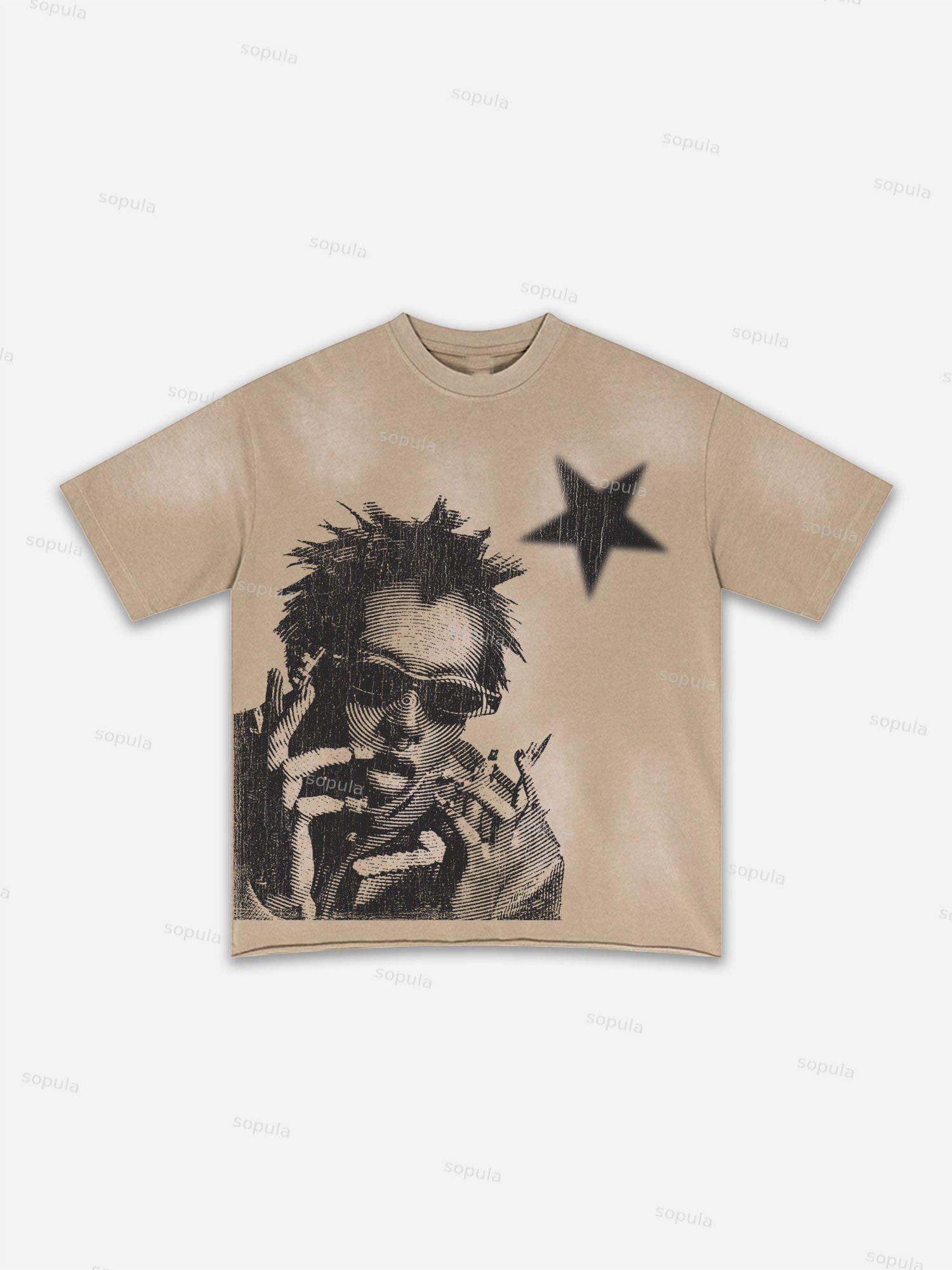 Fly By Choice X Spacestation Graphic Print Washed T-shirt Product Image