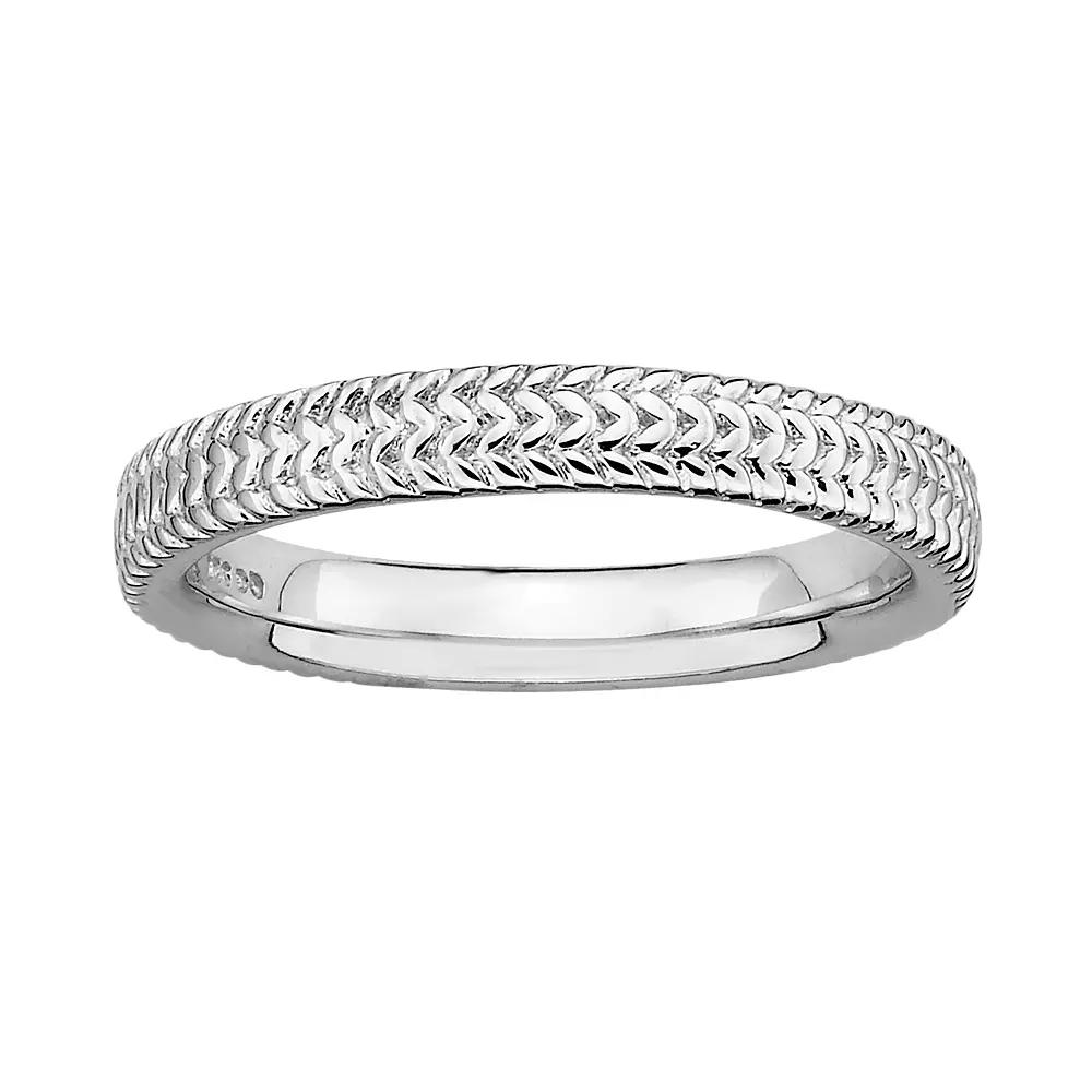 Stacks & Stones Sterling Silver Textured Stack Ring, Women's, Size: 6 Product Image