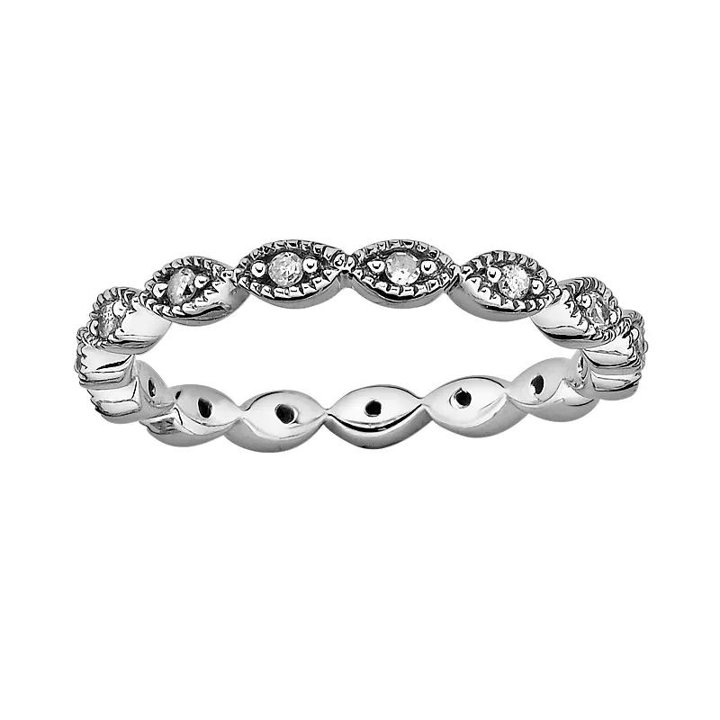 Stacks & Stones Sterling Silver 1/4-ct. T.W. Diamond Eternity Stack Ring, Women's, Size: 7 Product Image