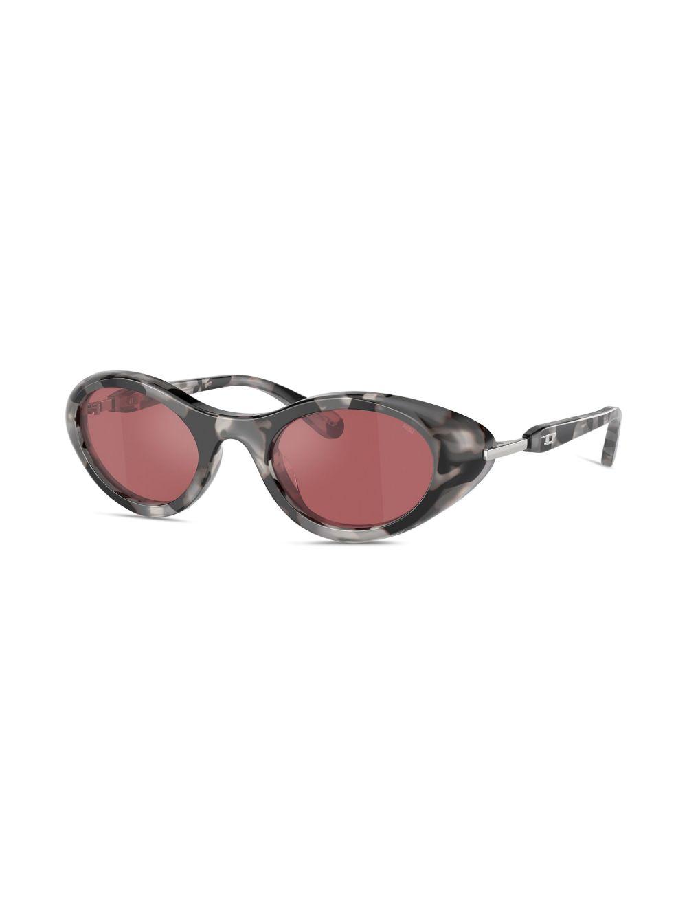 camouflage-print oval-frame sunglasses Product Image