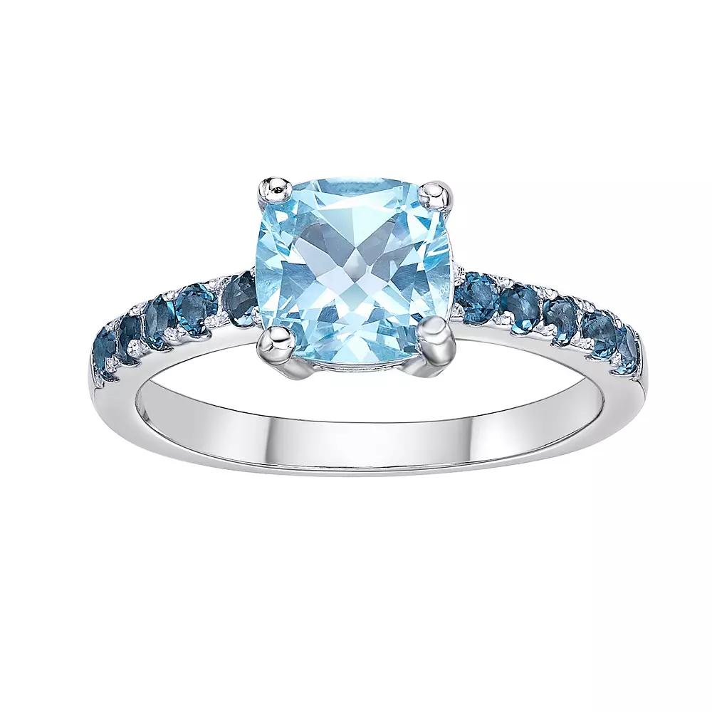 Gemminded Sterling Silver Blue & London Blue Topaz Ring, Womens Product Image