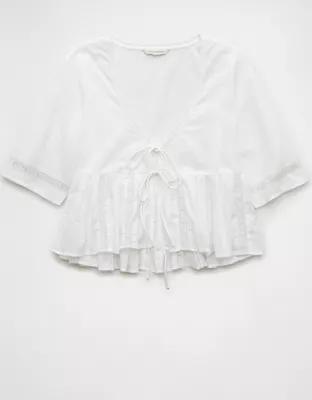 AE Tie Front Bell Flyaway Shirt Product Image