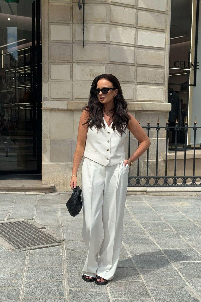 High Waist Pleated Wide Leg Pants Product Image