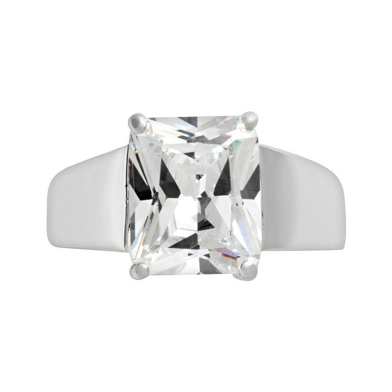 Traditions Jewelry Company Sterling Silver Square Cubic Zirconia Ring, Women's,  Product Image