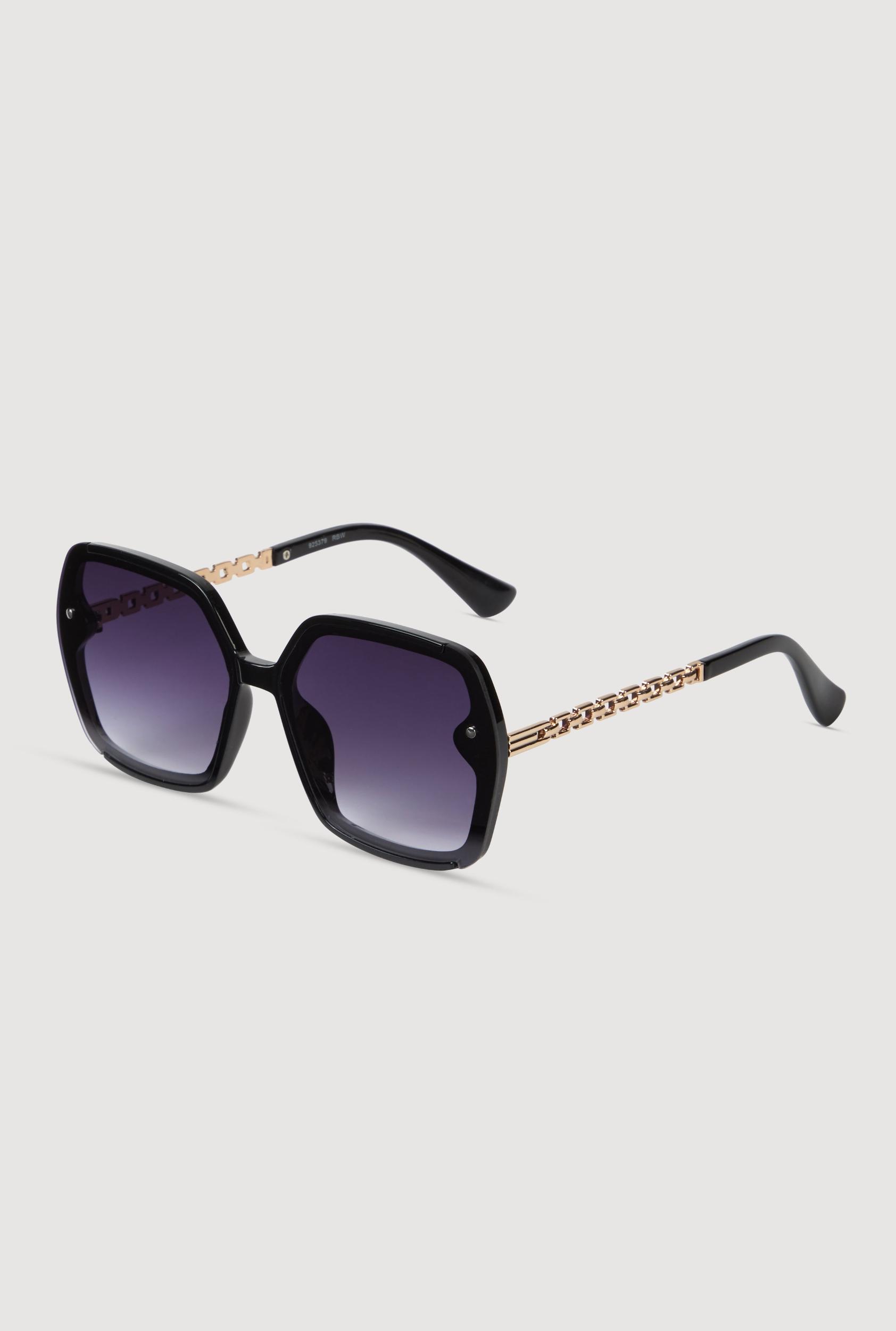 Oversized Chain Link Ombre Lens Sunglasses Unisex Product Image