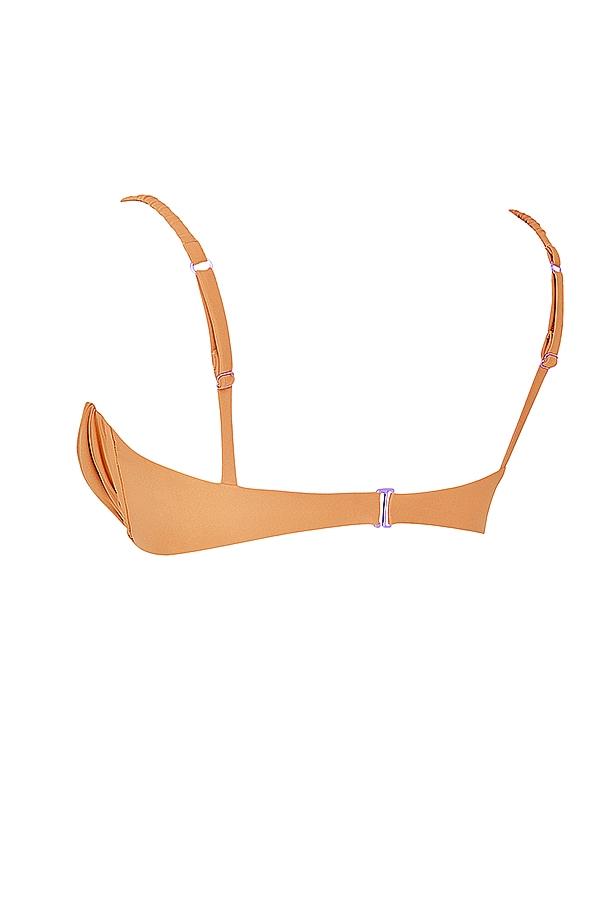Cassis  light orange ruched bikini top Product Image