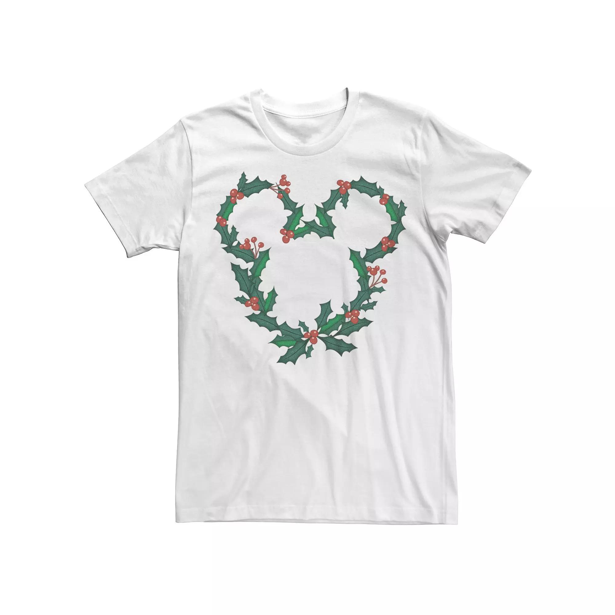 Disney's Mickey Mouse Men's Christmas Wreath Design Tee,  Product Image