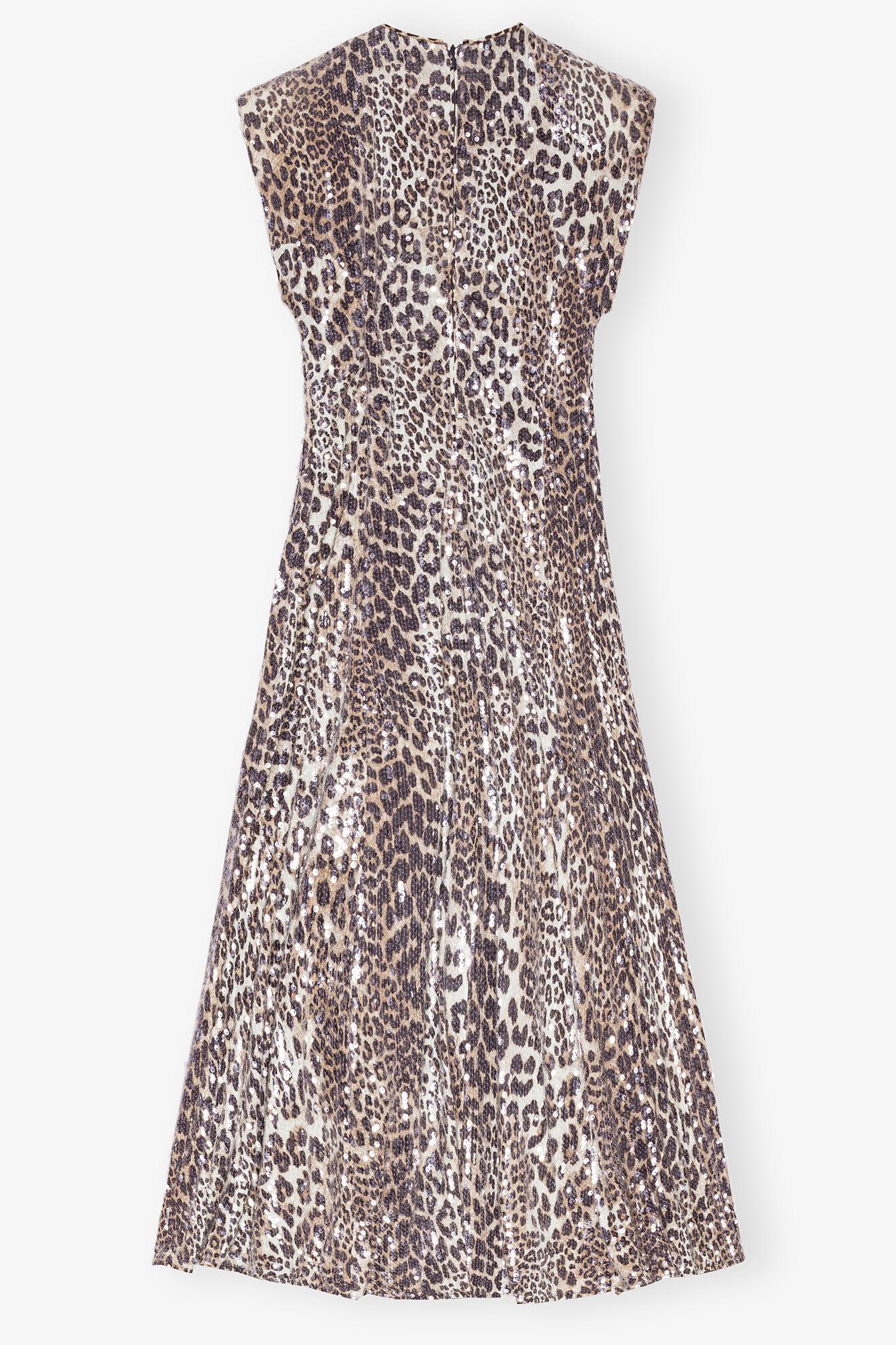 Leopard Stretch Sequins Long Dress Product Image