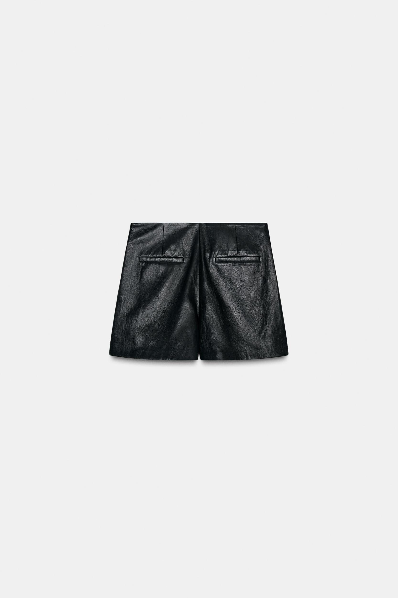 FAUX LEATHER RUCHED SKORT Product Image