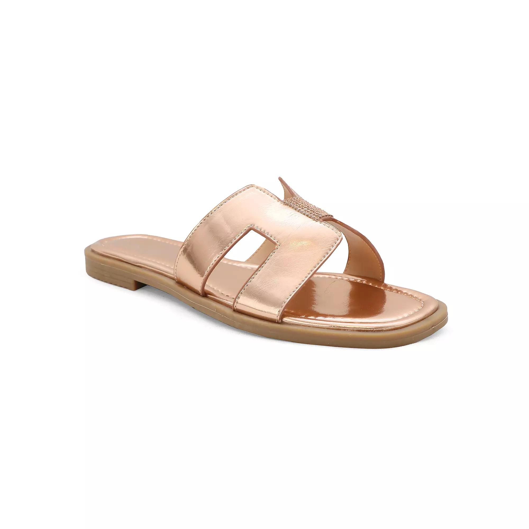 Yoki Women's H-Band Upper Flat Sandal, Size: 7 Medium, Rose Gold Product Image
