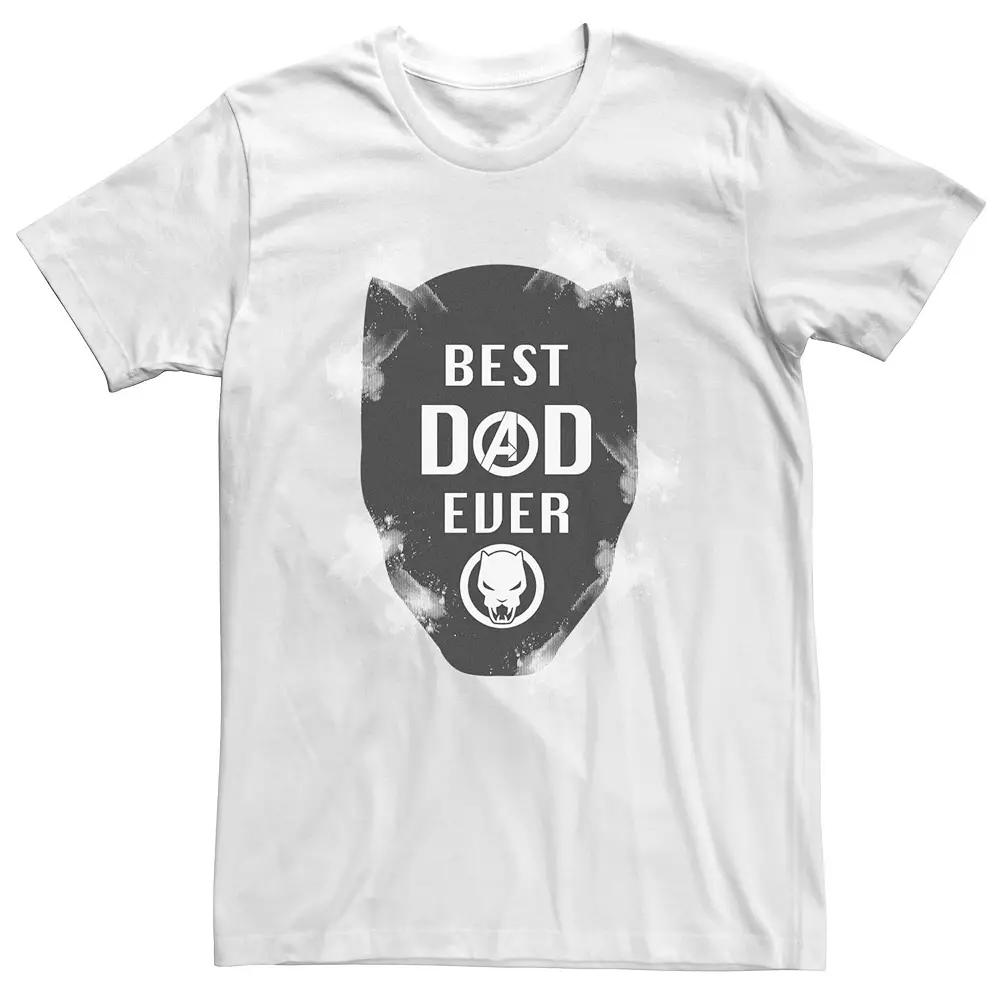 Big & Tall Marvel Black Panther "Best Dad Ever" Tee, Men's, Size: 4XL, White Product Image
