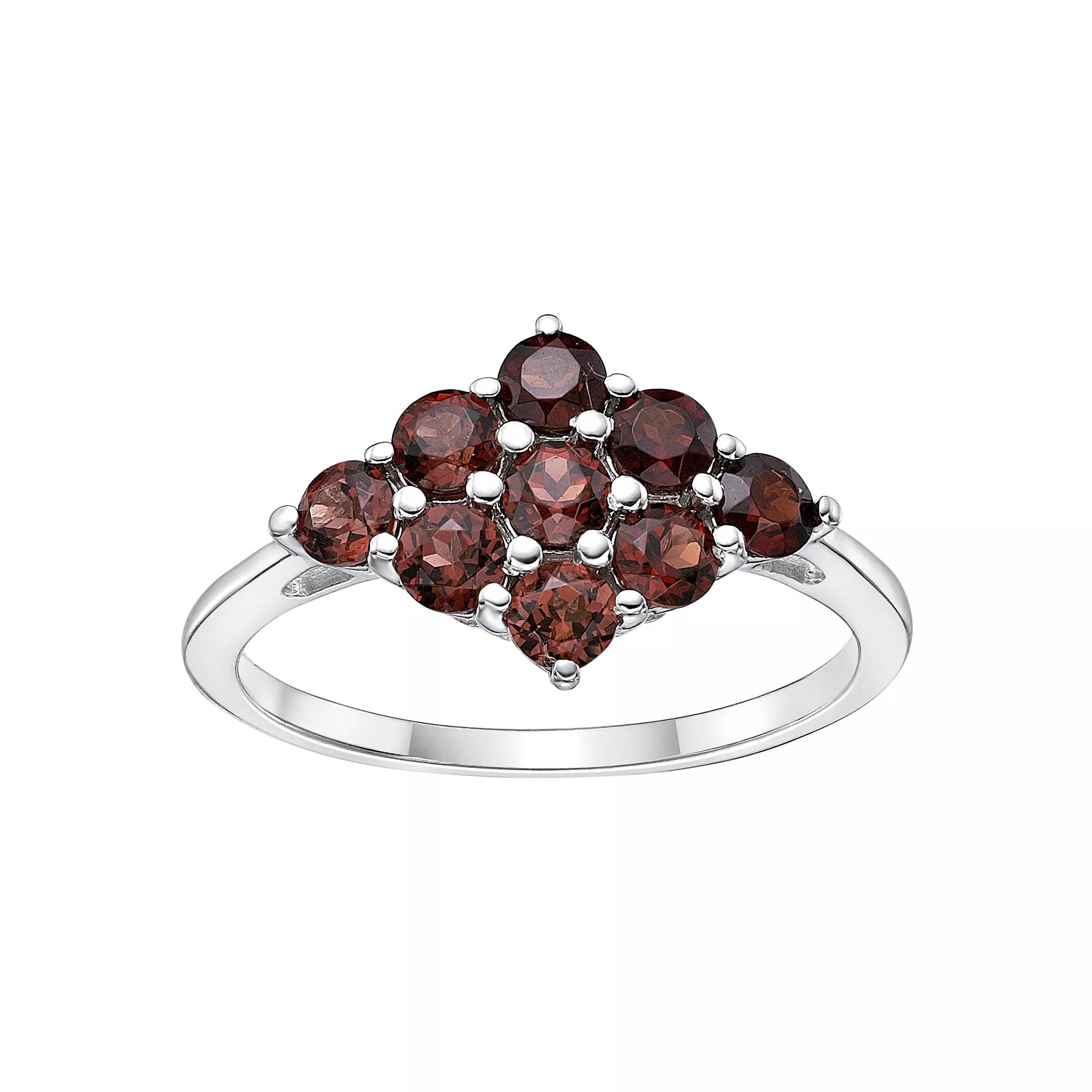 Gemminded Sterling Silver Garnet Ring, Womens Product Image