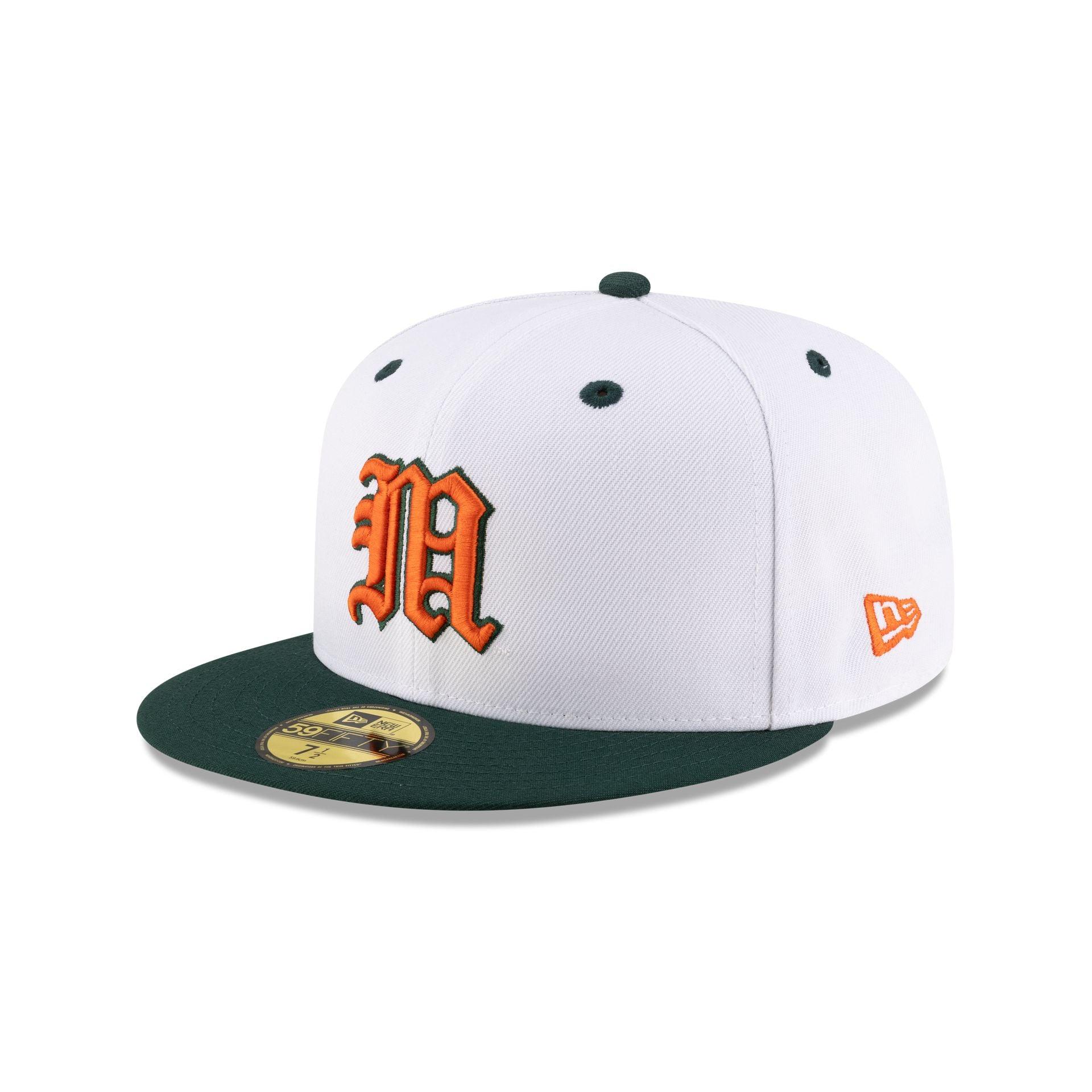 Miami Hurricanes White 59FIFTY Fitted Hat Male Product Image
