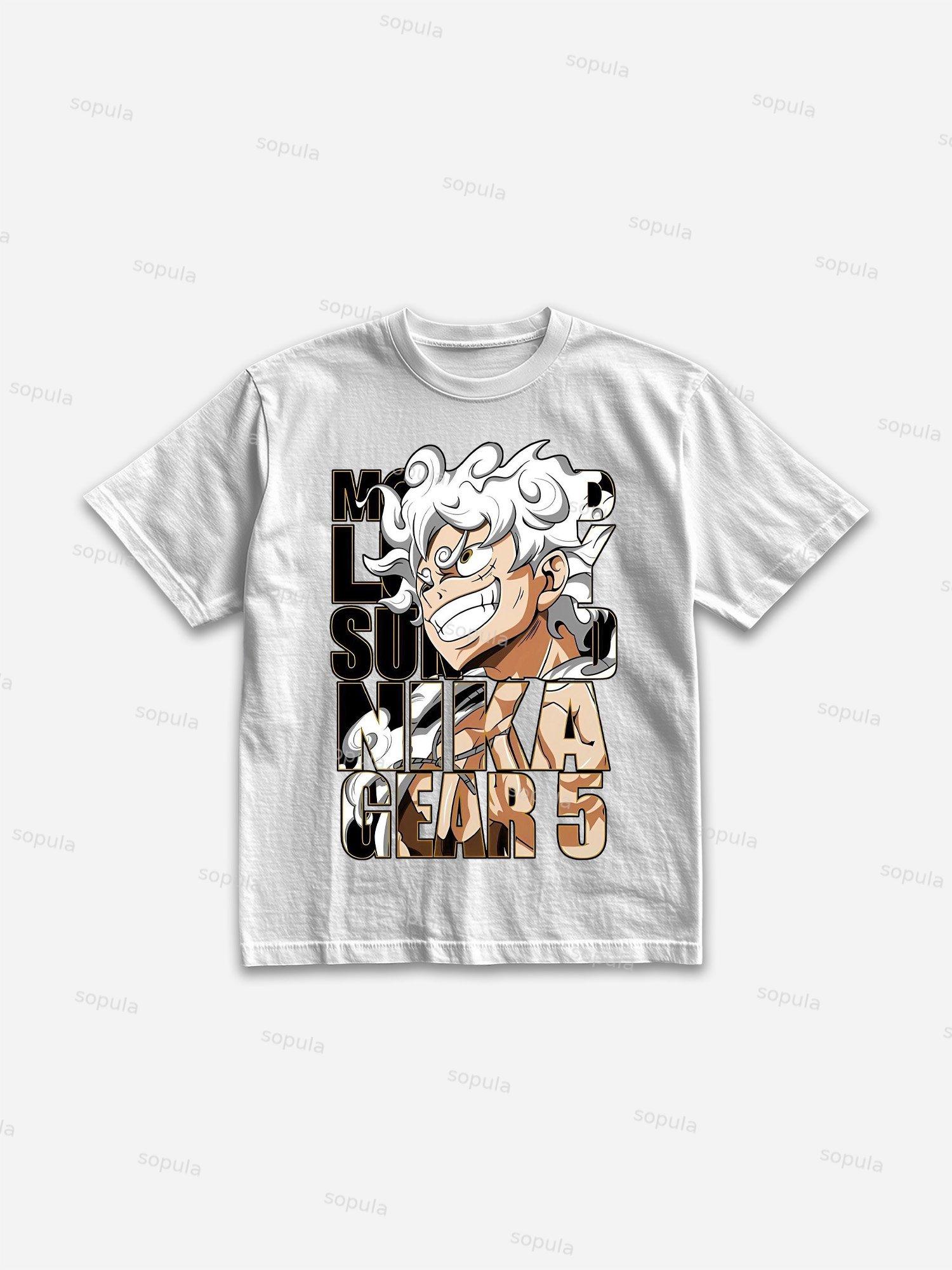 Men's Anime Characters Graphic Cotton T-shirt Product Image