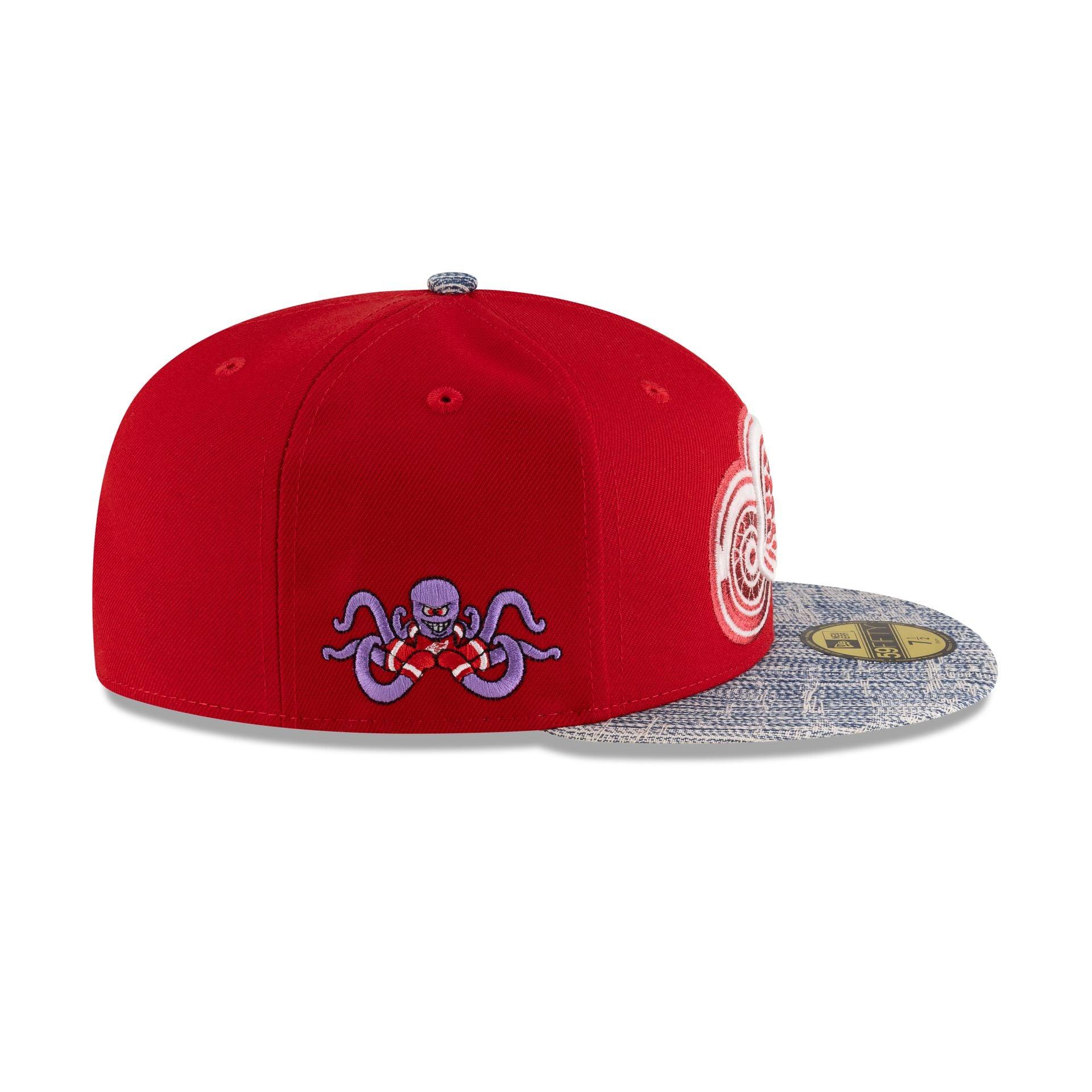 Detroit Red Wings Scarlet Denim Glow 59FIFTY Fitted Hat Male Product Image