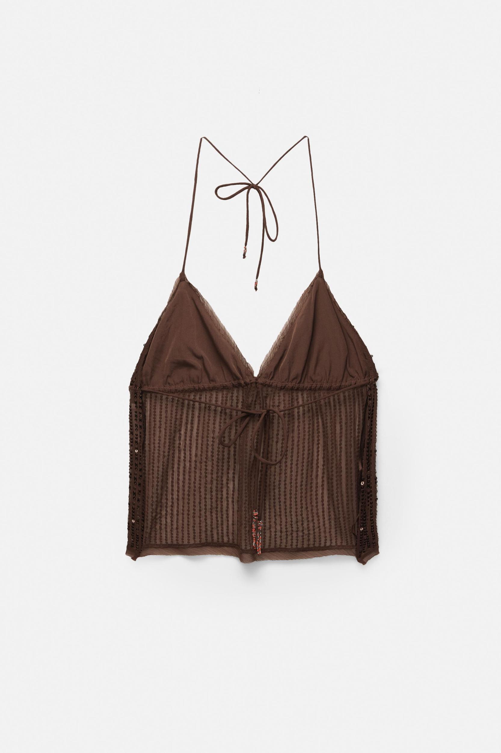 Sequined halter neck top Product Image