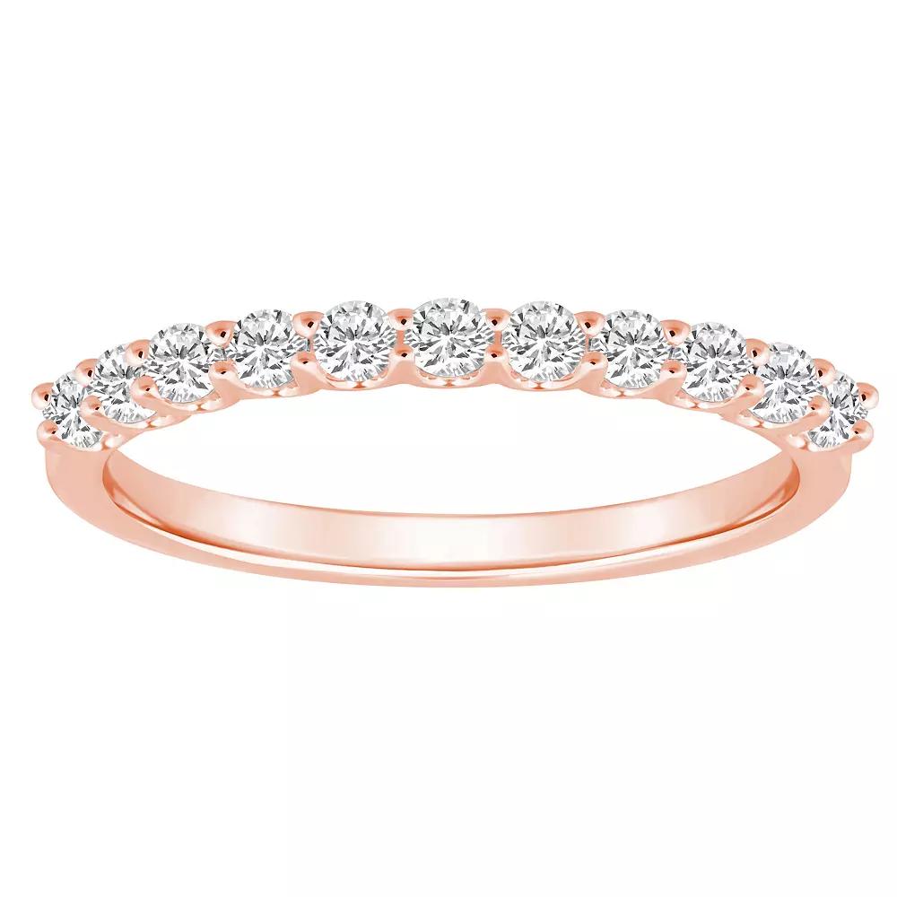 Alyson Layne 14k Gold 1/3 Carat T.W. Diamond 11-Stone Wedding Band, Womens Pink Product Image