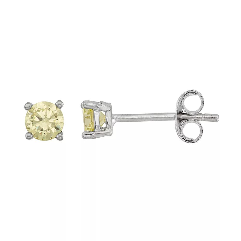 Junior Jewels Kids' Sterling Silver Cubic Zirconia Birthstone Stud Earrings, Girl's, May Product Image