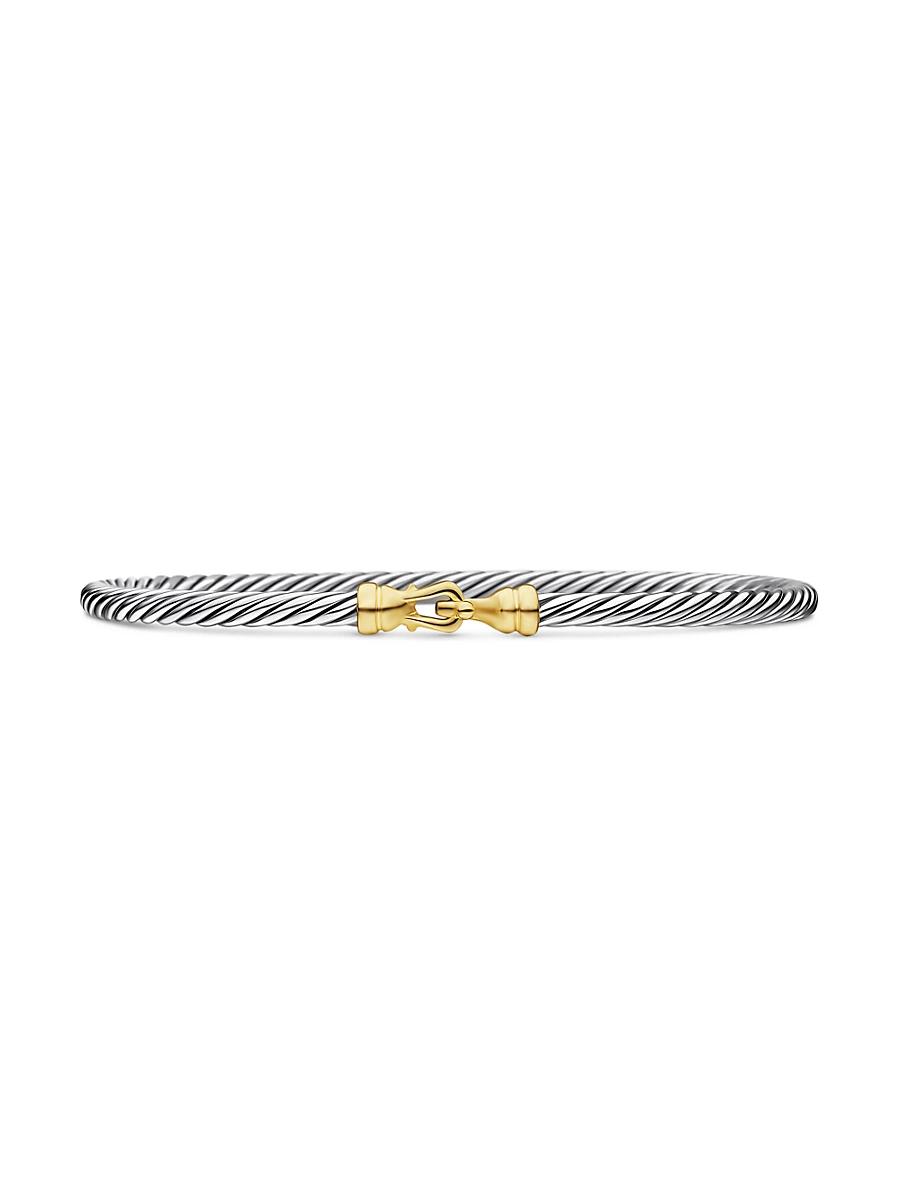 Cable Buckle Bracelet in Silver with 18K Gold, 3mm Product Image