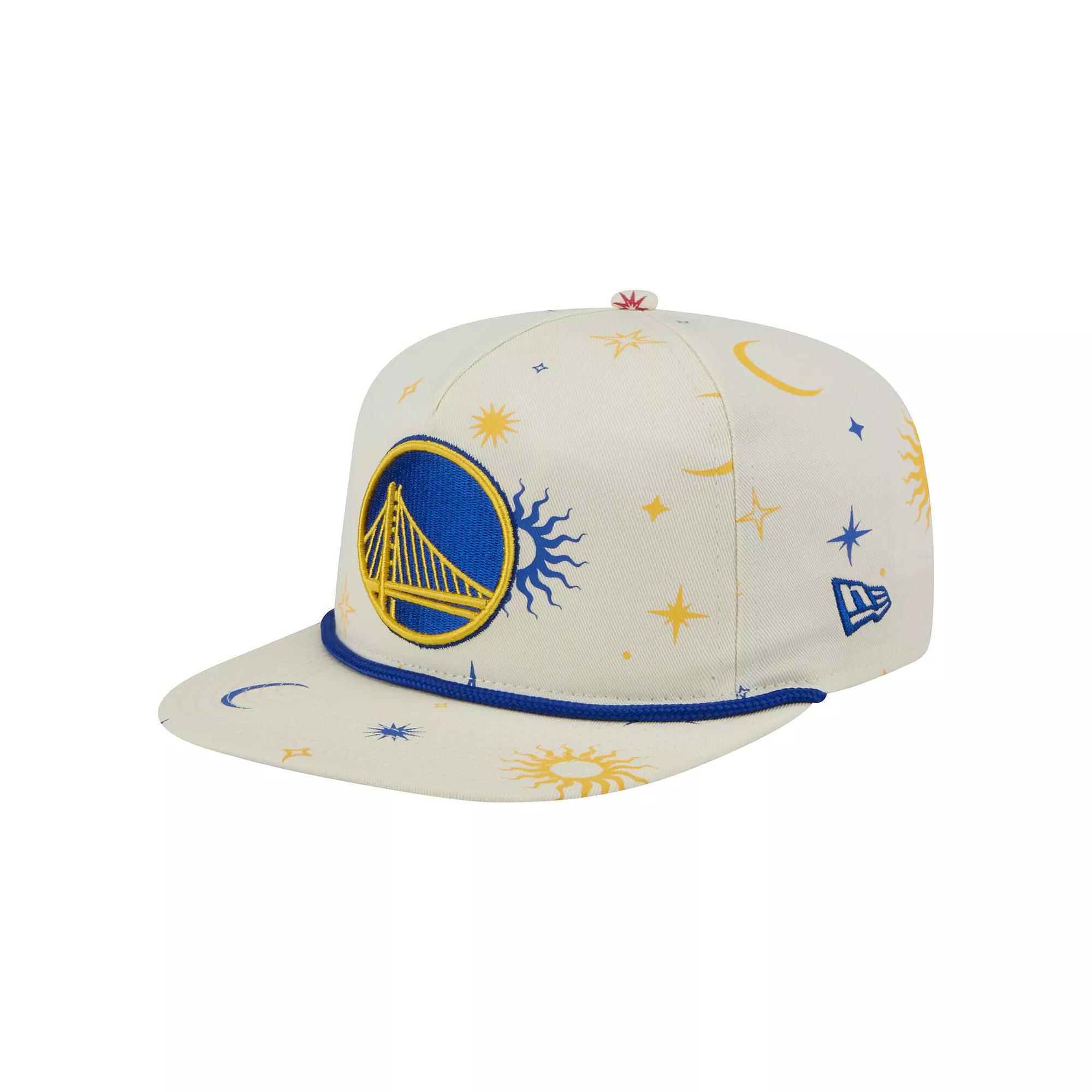 Men's New Era Cream Golden State Warriors Lunar Golfer Snapback Hat, Beige Product Image