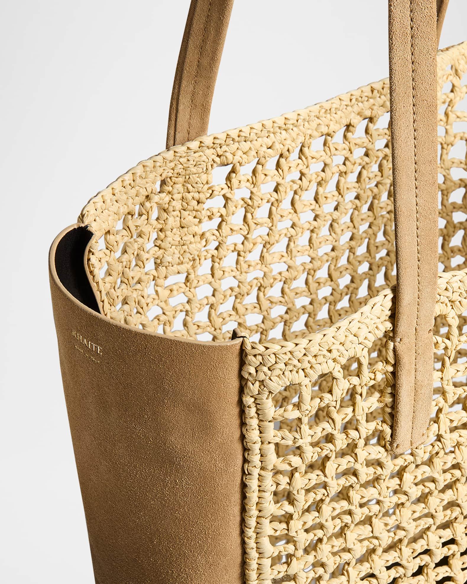 Zoe Raffia and Suede Tote Bag Product Image