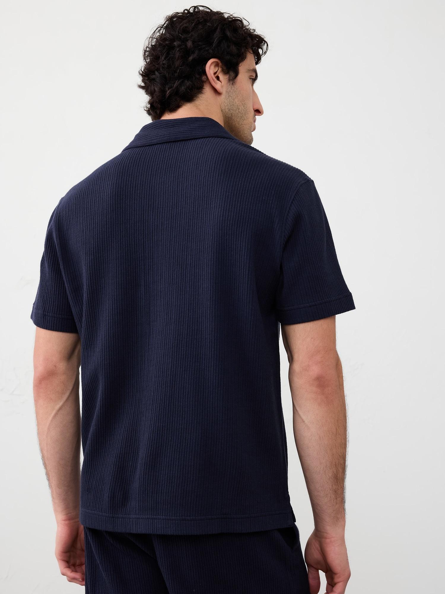 Crinkle Ribbed Polo Product Image