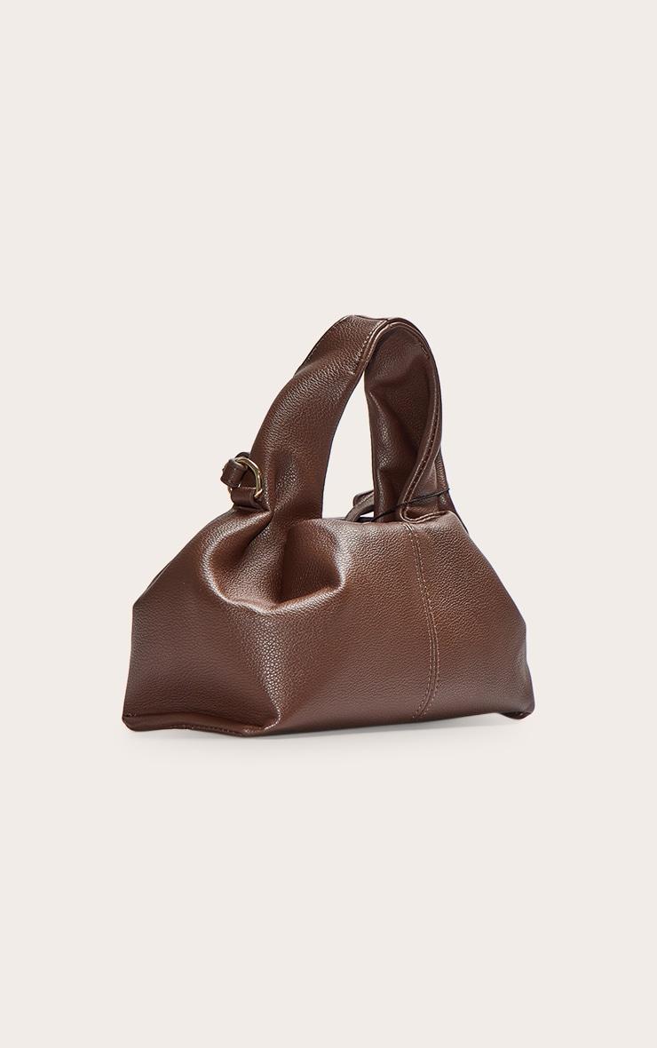 Chocolate Slouchy Mini Pu Handbag Product Image