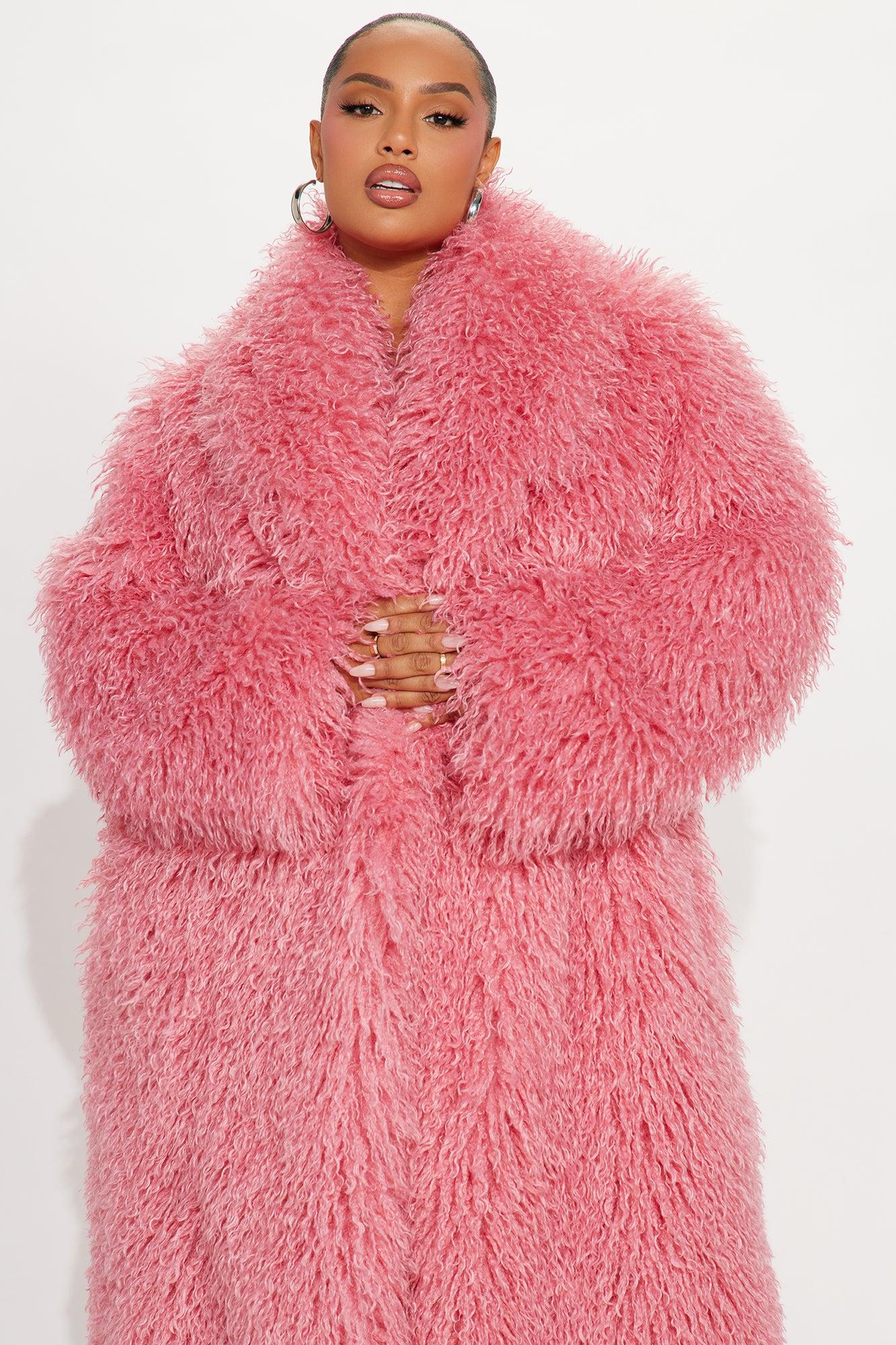Feelin' Extra Faux Fur Coat - Pink Female Product Image