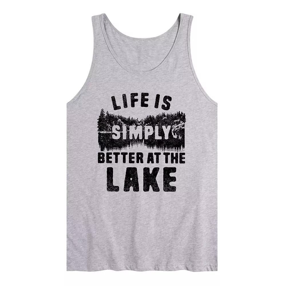 Men's Life is Simply Better at the Lake Graphic Tank Top,  Product Image