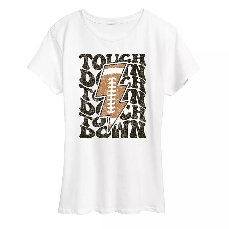 Womens Football Lightning Bolt Graphic Tee, Girls Product Image