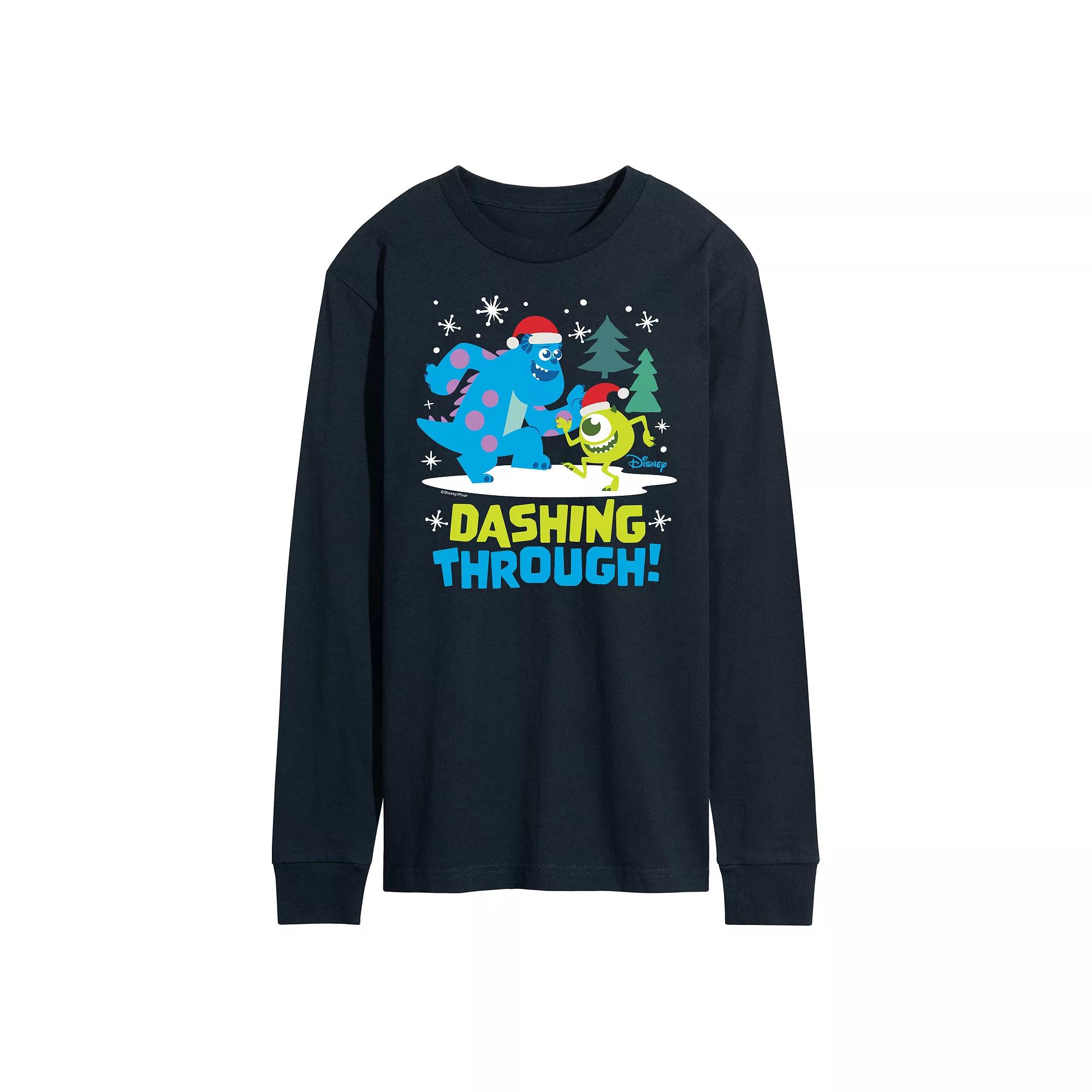 Disney's Mickey Mouse Men's Easily Distracted By Puppies Long Sleeve Graphic Tee,  Product Image