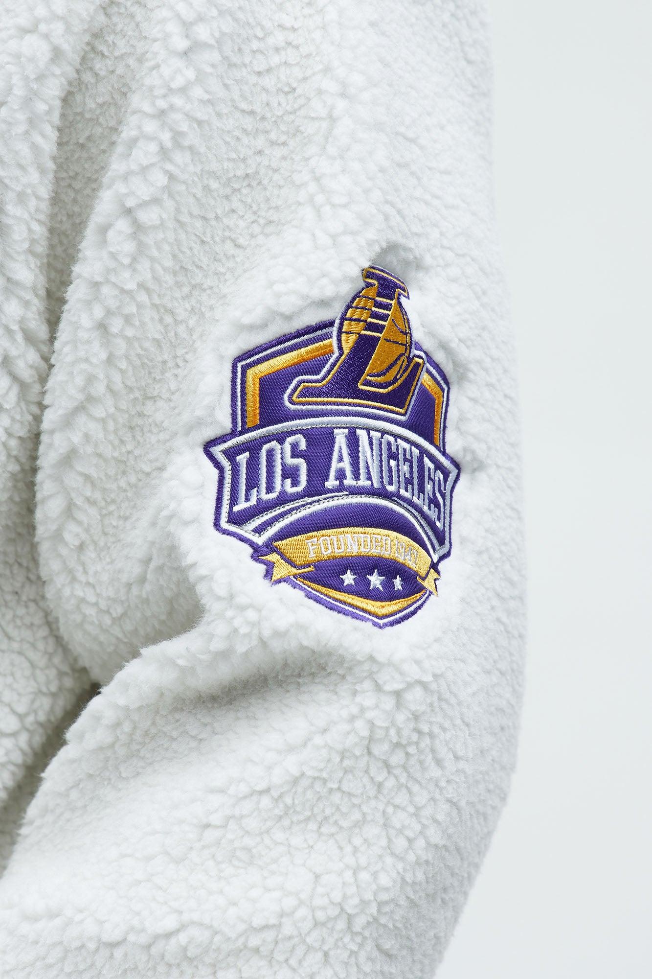 Lakers Sherpa Hoodie - White Product Image