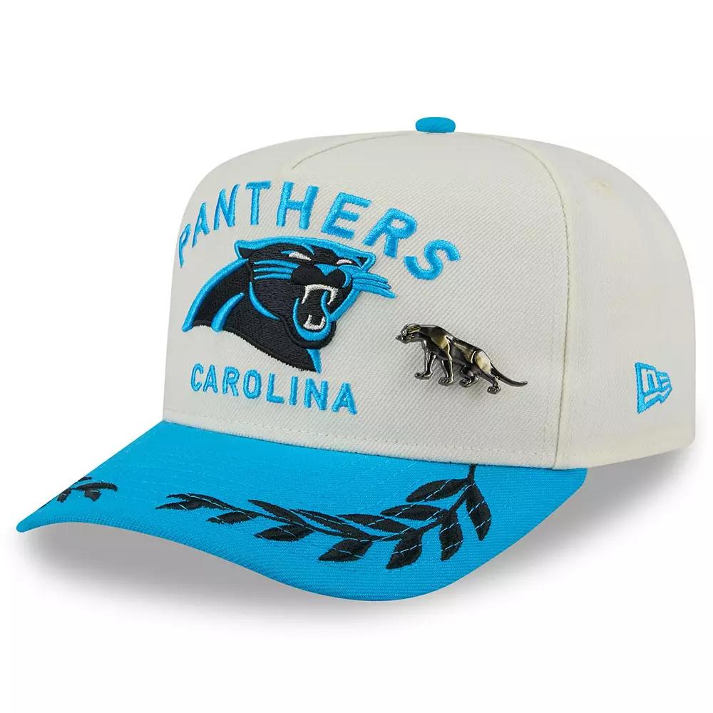 Men's New Era Cream/Blue Carolina Panthers 2025 NFL Draft A-Frame 59FIFTY Fitted Hat, Size: 7 5/8, Beige Product Image