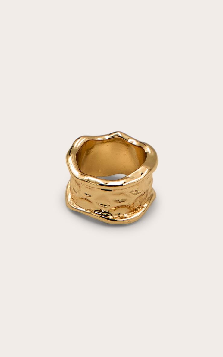 Gold Molten Textured Abstract Ring Product Image