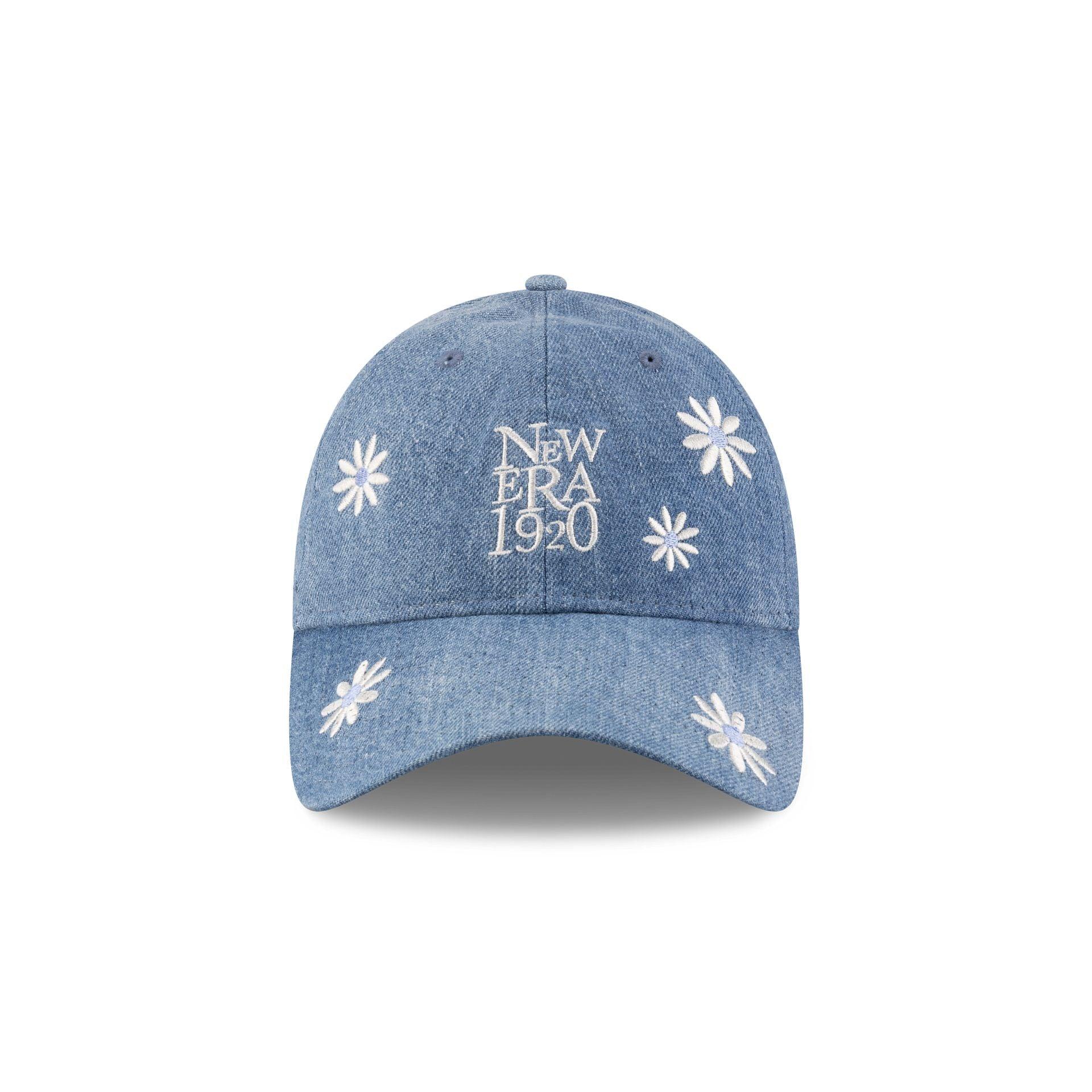 New Era Cap Flower Embroidery Light Denim 9TWENTY Adjustable Hat Male Product Image