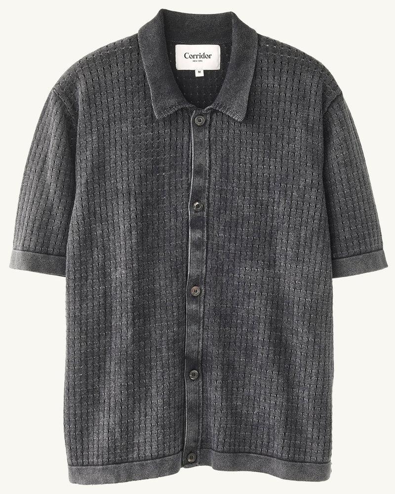 Washed Pointelle Buttondown - Violet Product Image