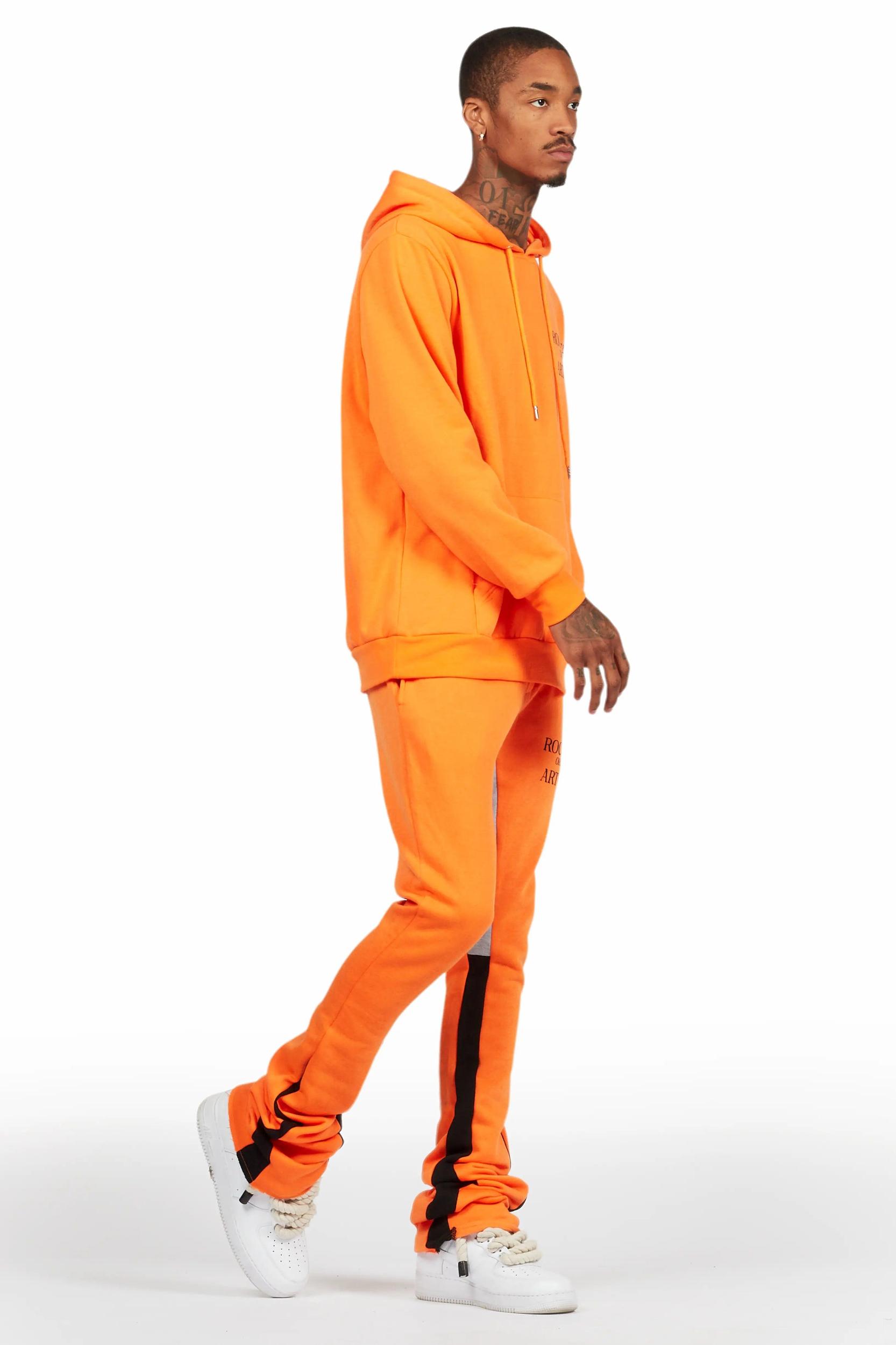 Briggs Orange Hoodie/Super Stacked Flare Track Set Male Product Image