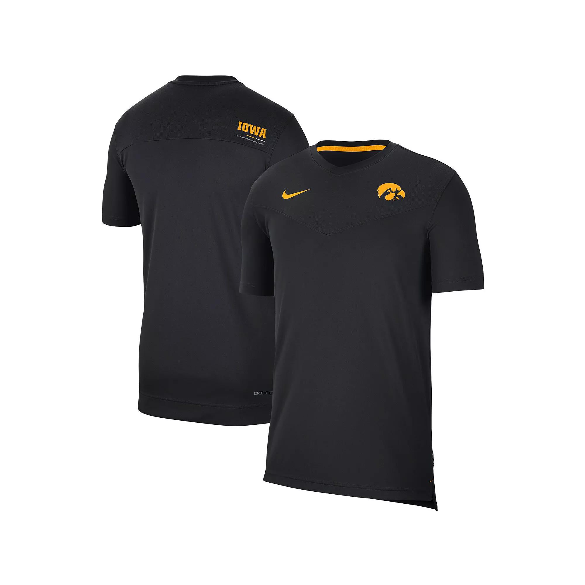 Men's Nike Black Iowa Hawkeyes 2022 Coaches UV Performance T-Shirt,  Product Image