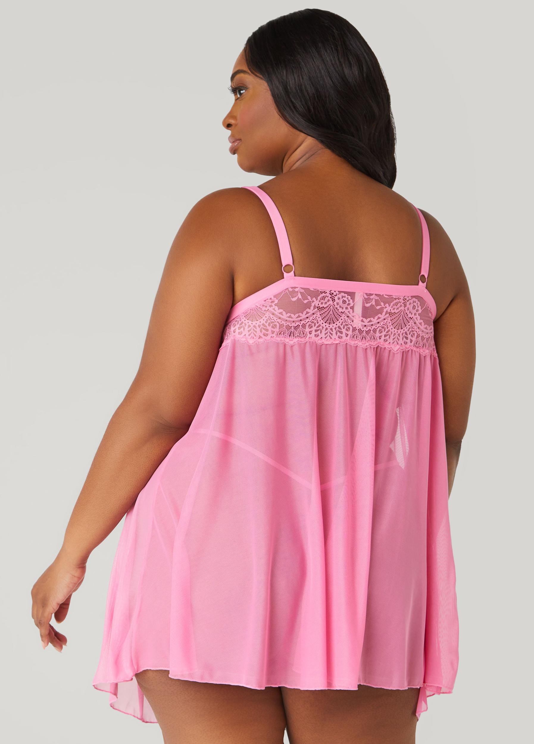 Lace And Mesh Babydoll Set Product Image