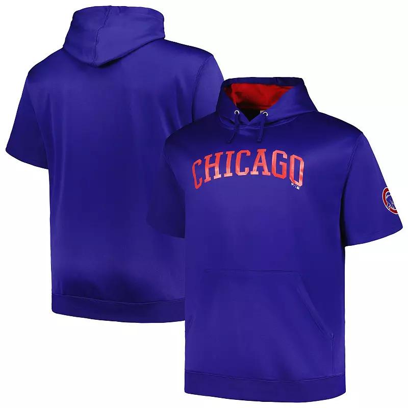 Men's Profile Royal Chicago Cubs Big & Tall Contrast Short Sleeve Pullover Hoodie,  Product Image