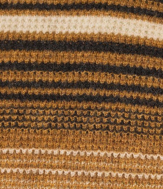 Rowm Long Raglan Sleeve Textured Horizontal Stripe Crewneck Sweater Product Image