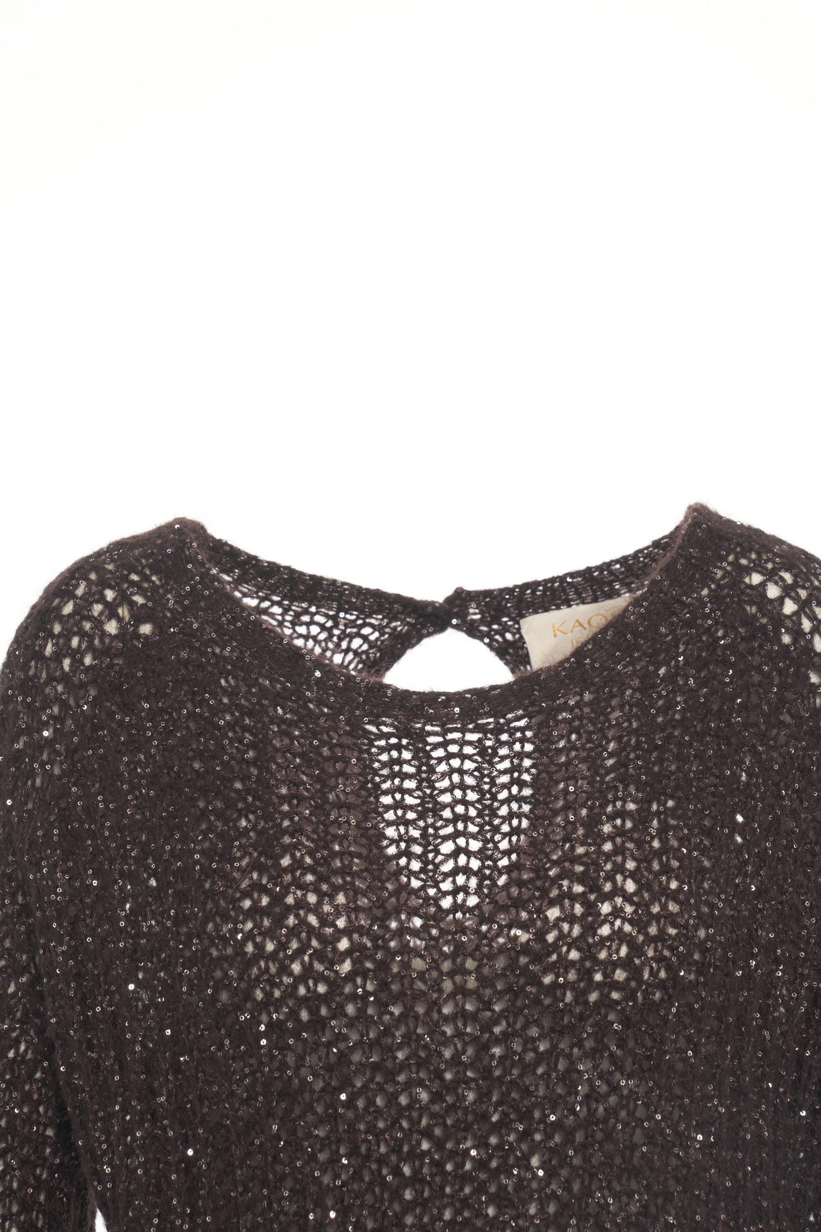 Knit sweater with glitter finish Product Image