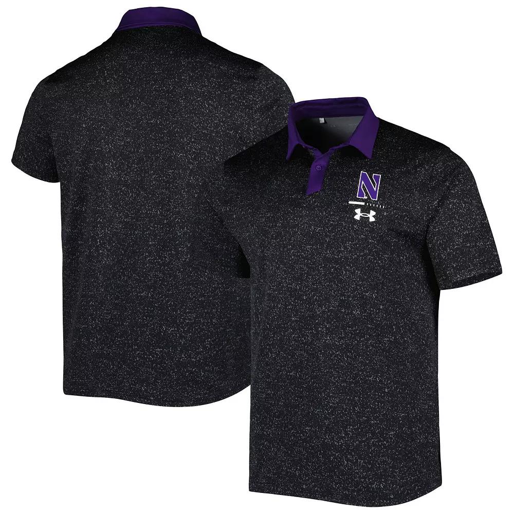 Men's Under Armour Black Northwestern Wildcats Static Performance Polo, Size: XL Product Image