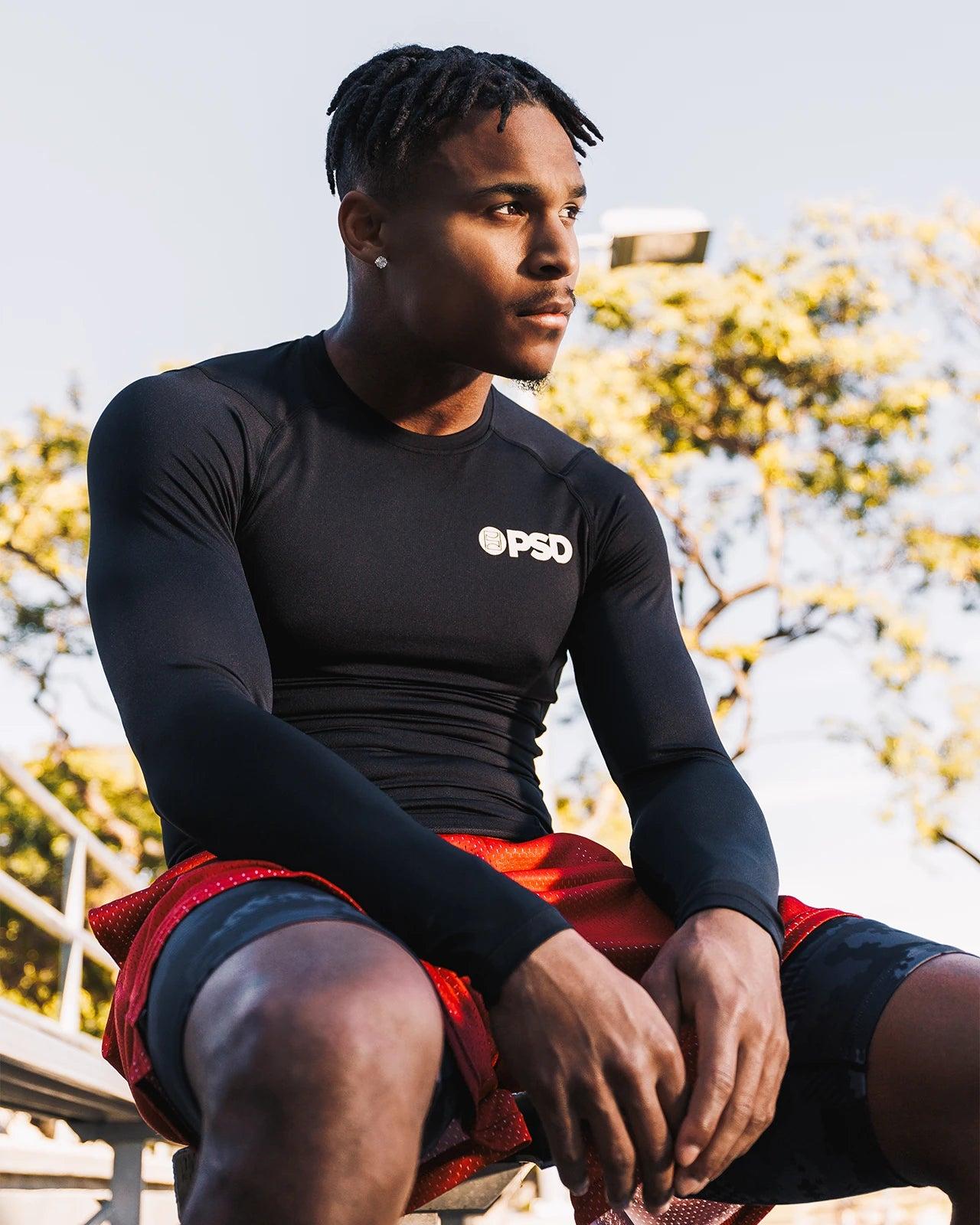 Compression Tee Long Sleeve - Black Male Product Image