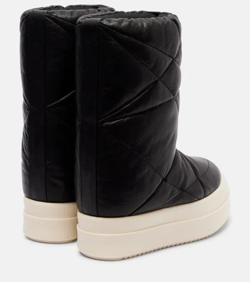 RICK OWENS Round Toe Ankle Boots With Contrast Sole In Black Product Image