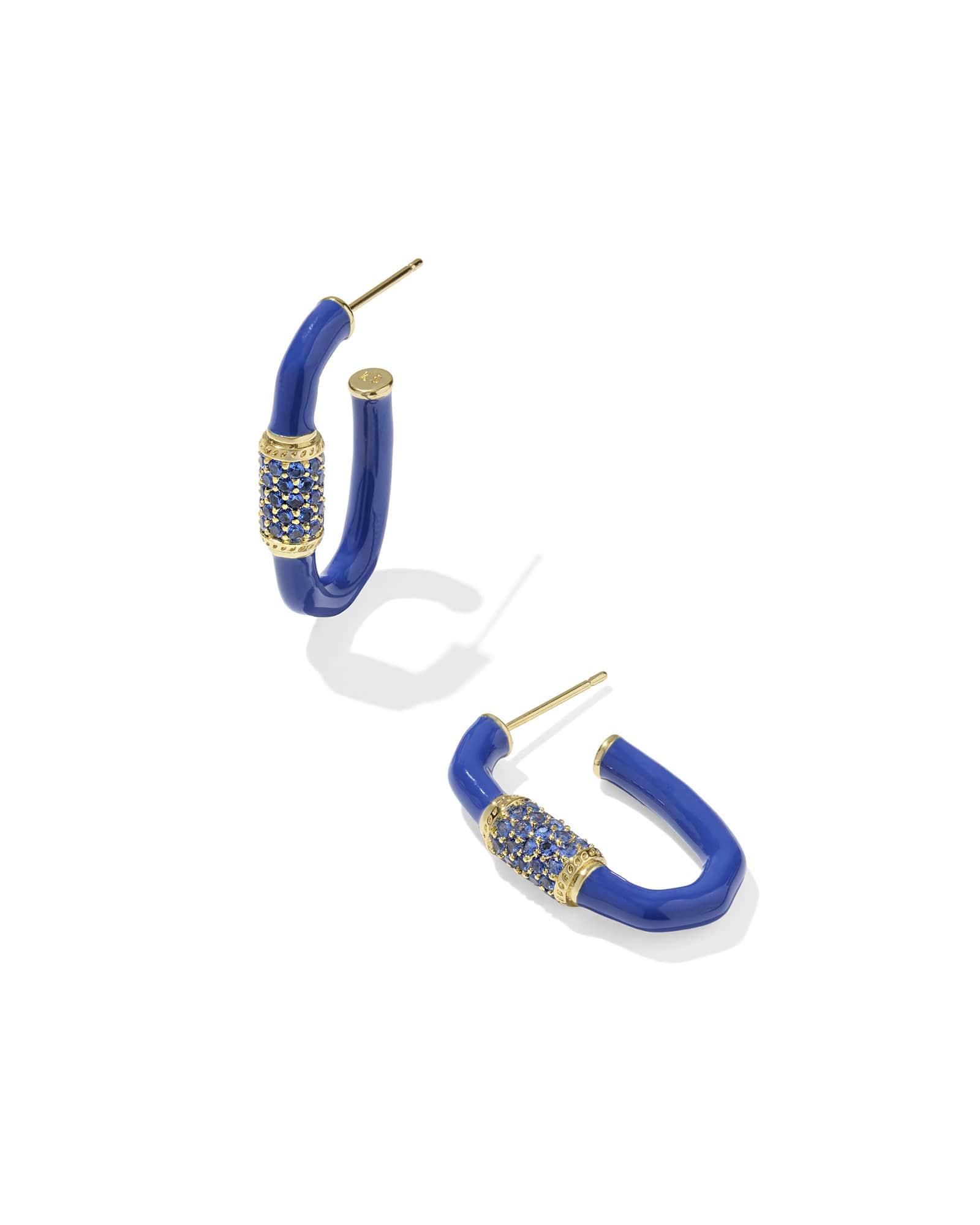 Emery Gold Enamel Hoop Earrings Product Image