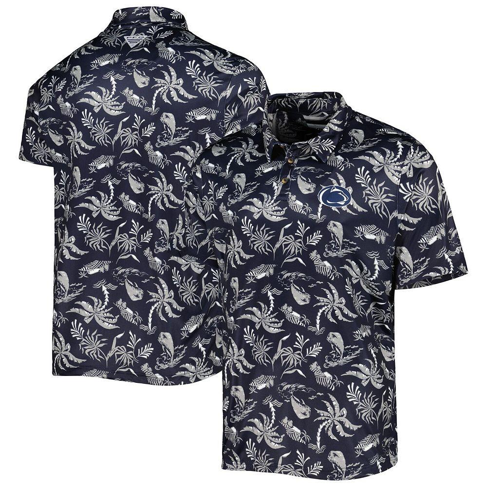 Men's Columbia Navy Penn State Nittany Lions Super Terminal Tackle Omni-Shade Polo, Size: Medium, Blue Product Image