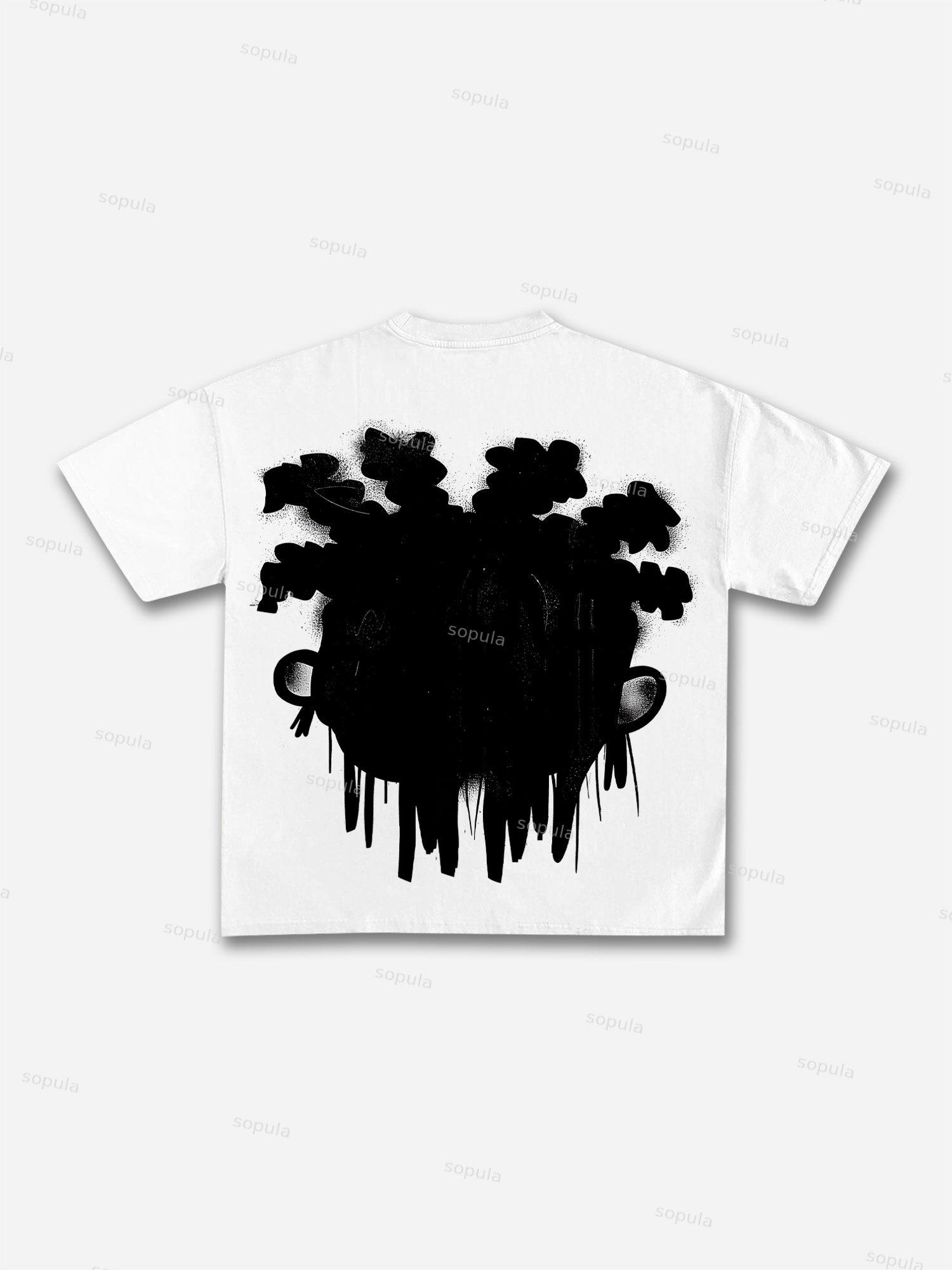 Vintage Big Face Graphic Cotton T-shirt Product Image