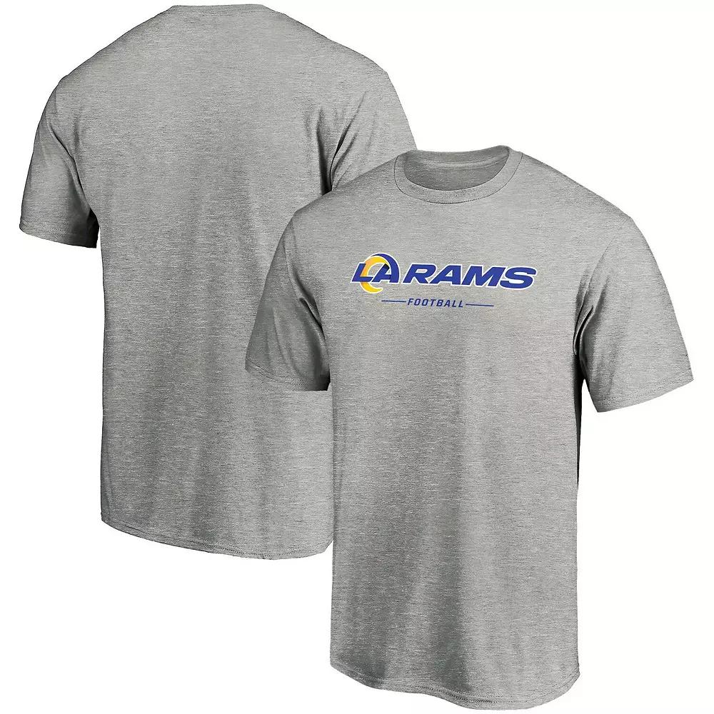 Men's Fanatics Branded Heathered Gray Los Angeles Rams Team Lockup Logo T-Shirt, Size: Medium, Grey Product Image